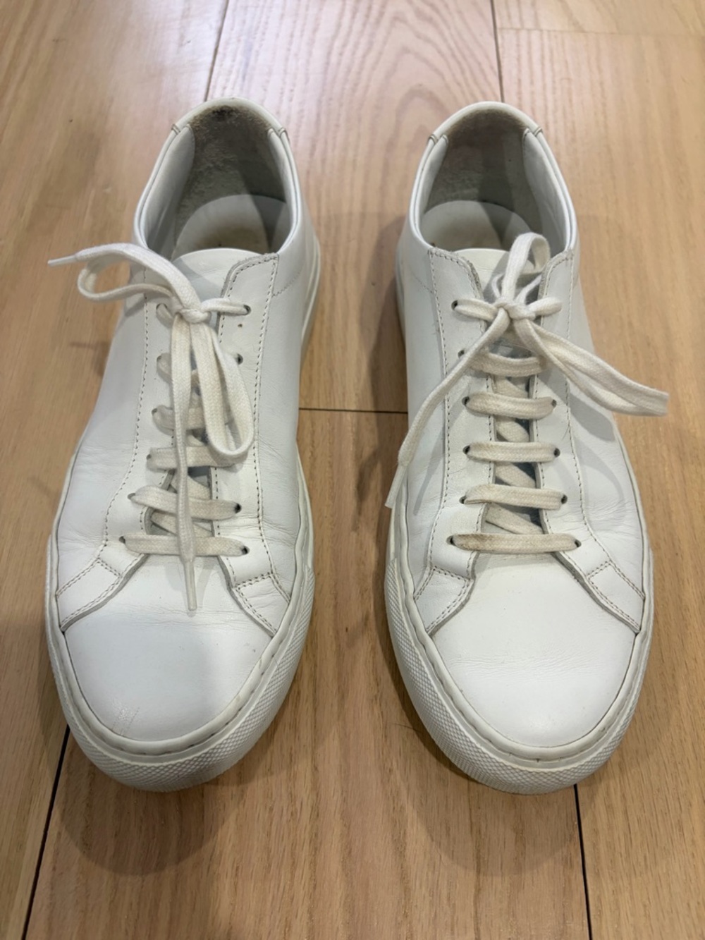 Common Projects Original Achilles White Low-Top Leather Sneakers - Picture 3 of 11